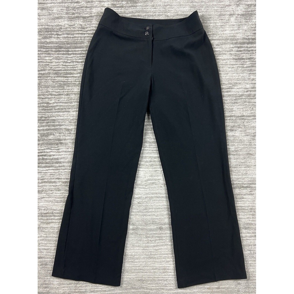 Haggar Pants Womens 8P Black Straight Leg‎ Polyester Blend Casual
